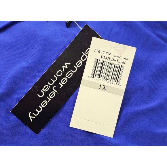 ALK Women's 1X Spenser Jeremy Surplice Wrap Style Blue Formal Dress Gown NEW NWT - Picture 8 of 11